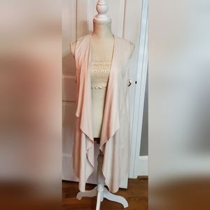 Umgee sleeveless draped open front cardigan vest